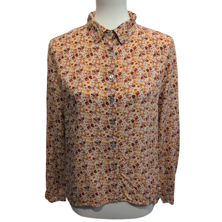Chemise Femme 3 Étoiles M Fleurie Made in Italy Boutons Nacrés