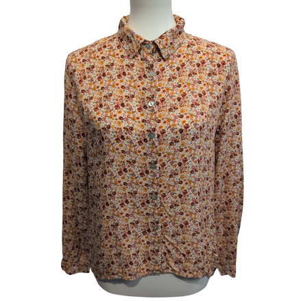 Chemise Femme 3 Étoiles M Fleurie Made in Italy Boutons Nacrés