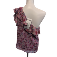 Haut Femme La Redoute Taille 38 Violet Rouge Fleuri Épaule Dénudées Neuf