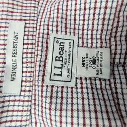 Chemise L.L. Bean rouge à petits carreaux taille XXL #82e