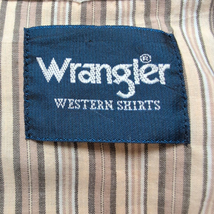 Chemise Wrangler Western Manches Longues à Rayures Crème et Poches Taille M