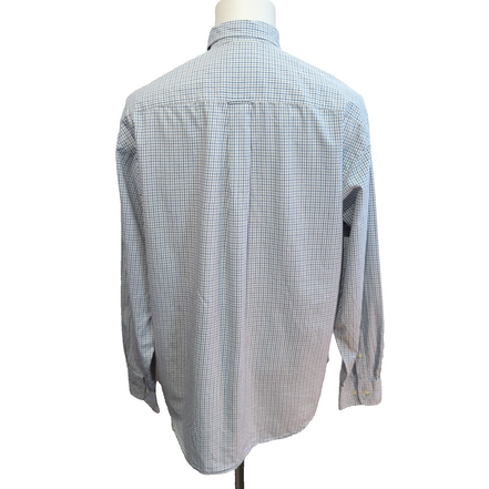 Chemise Nautica bleue à carreaux manches longues 1 poche L