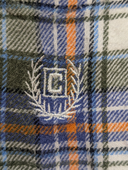 🔥 CHEMISE FLANELLE CHAPS XL (TG) CARREAUX KAKI BLEU ORANGE LOGO BRODÉ