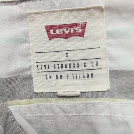 Chemise LEVI'S Homme S Blanche et Grise à Rayures Jaunes Manches Courtes