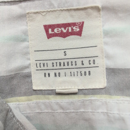 Chemise LEVI'S Homme S Blanche et Grise à Rayures Jaunes Manches Courtes