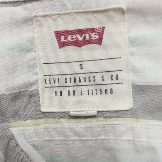 Chemise LEVI'S Homme S Blanche et Grise à Rayures Jaunes Manches Courtes