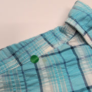 Chemise Patagonia L Bleu Turquoise Gaufrée Coton Organique Manches Courtes