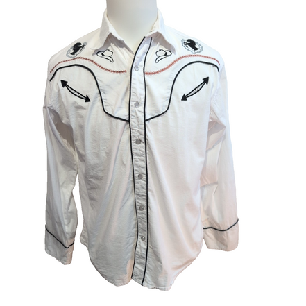 Chemise Monsieur Osmar G Style Western Broderies Cheval Manches Longues Taille S