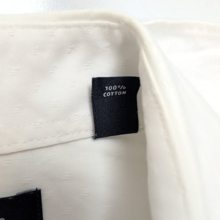 Chemise Tommy Hilfiger Blanche Micro-Motif Gaufré Taille S / M