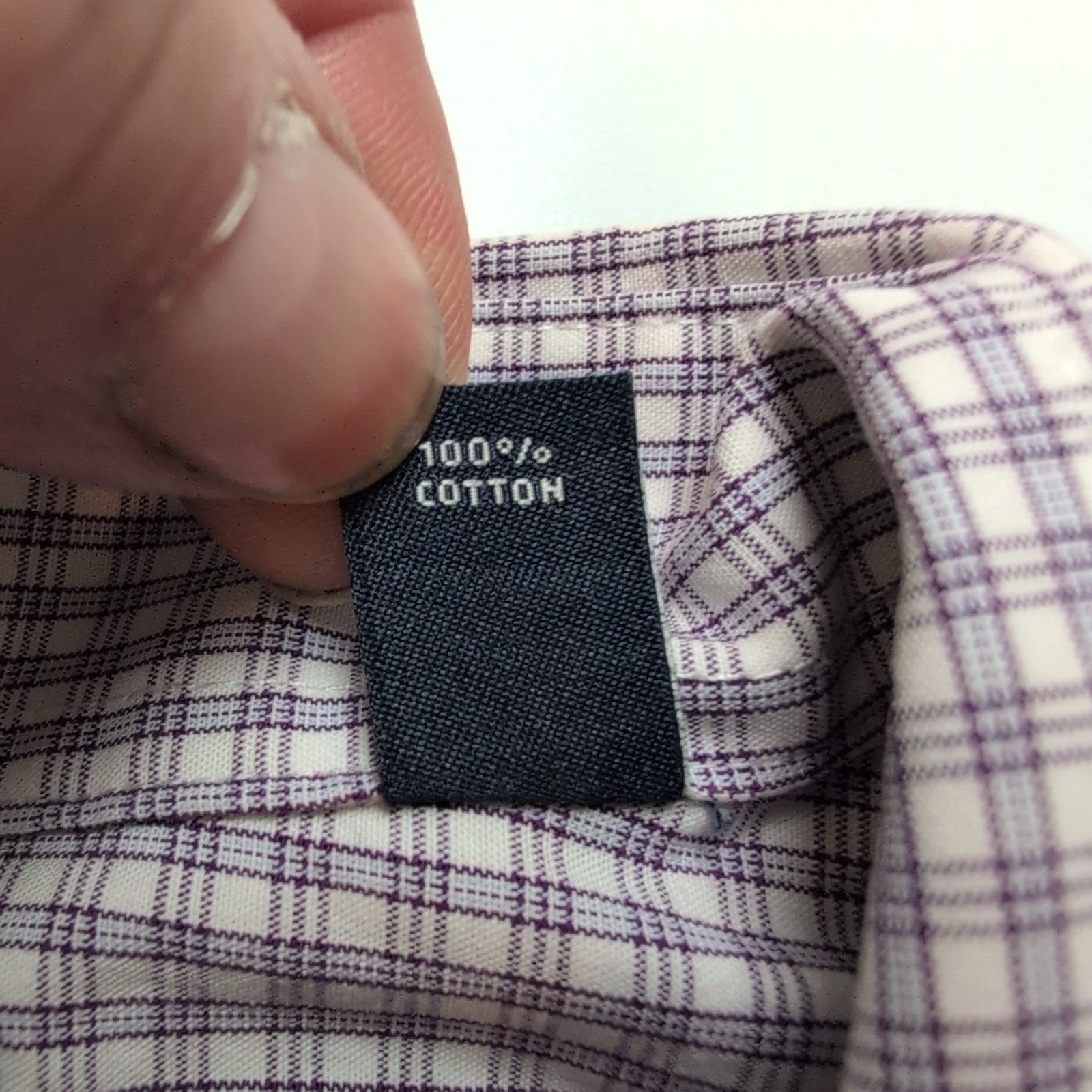 Chemise Tommy Hilfiger XL Violet Carreaux Regular Fit 100% Coton manches longues