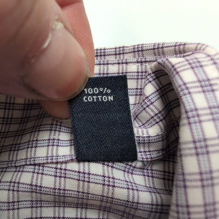 Chemise Tommy Hilfiger XL Violet Carreaux Regular Fit 100% Coton manches longues