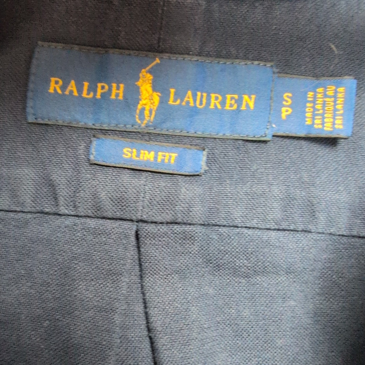 Chemise Ralph Lauren Slim Fit S Bleu Marine Multi Logos Manches Courtes