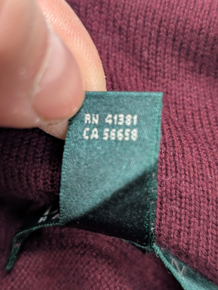 Pull Lauren Ralph Lauren Femme XS Bordeaux Col Bénitier Coton Modal