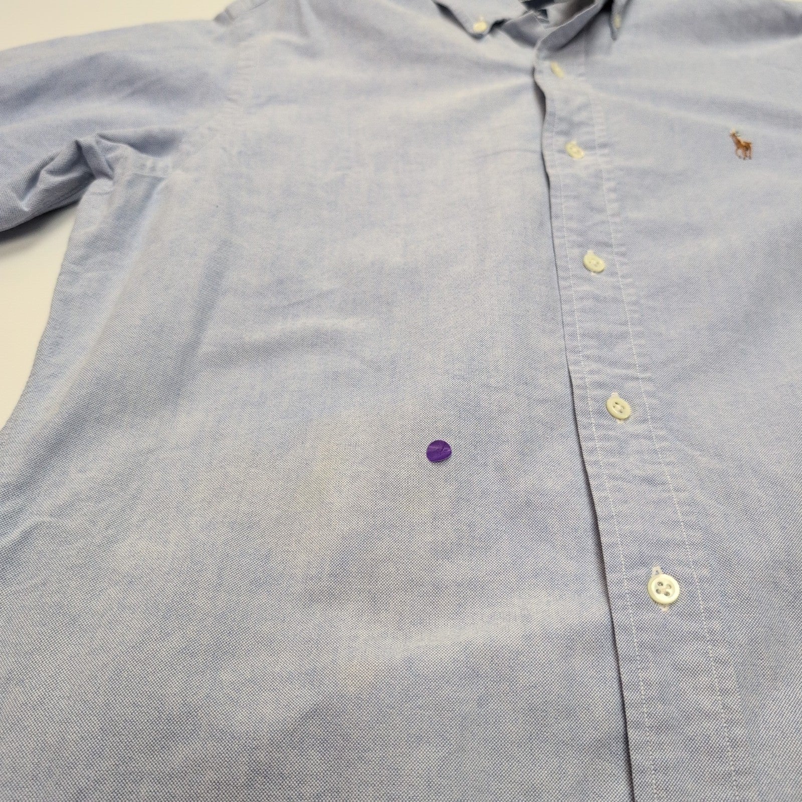 Chemise Ralph Lauren 14.5 S M Oxford Logo Marron Manches longues