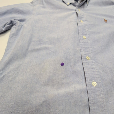 Chemise Ralph Lauren 14.5 S M Oxford Logo Marron Manches longues