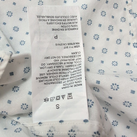 Chemise Nautica blanche motifs marguerites manches longues 1 poche L