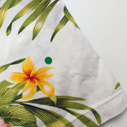 Chemise Hawaïenne RJC XL Floral Blanc 100% Coton Boutons RJC Ltd Hawaii