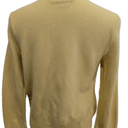 Pull Polo Ralph Lauren Jaune Logo Bleu Marine - 100% Laine d'Agneau S/M (ajusté)