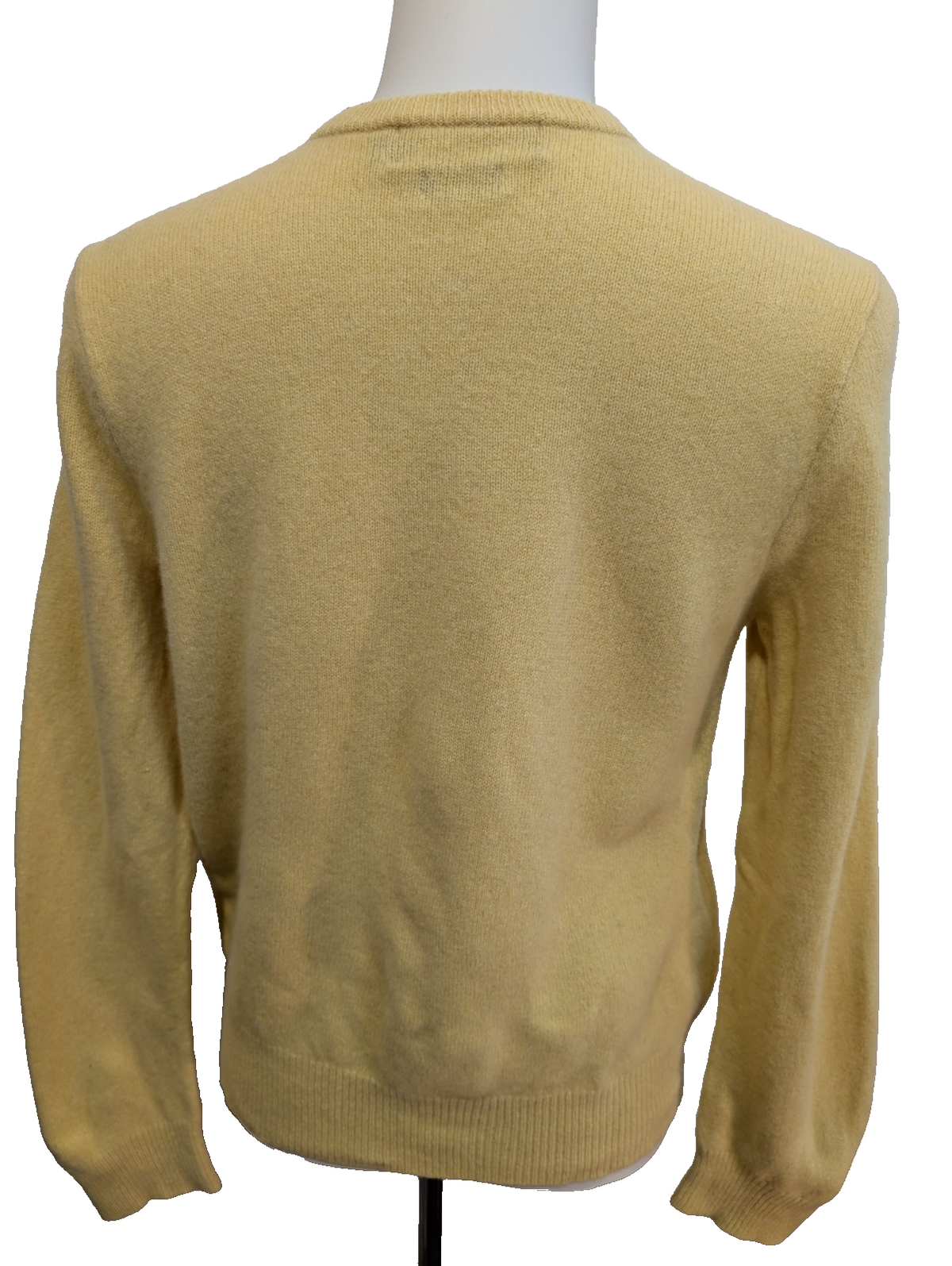 Pull Polo Ralph Lauren Jaune Logo Bleu Marine - 100% Laine d'Agneau S/M (ajusté)