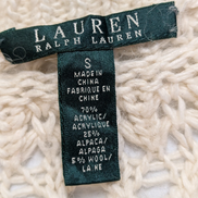 Pull Lauren Ralph Lauren femme S crème alpaga maille ajourée col rond
