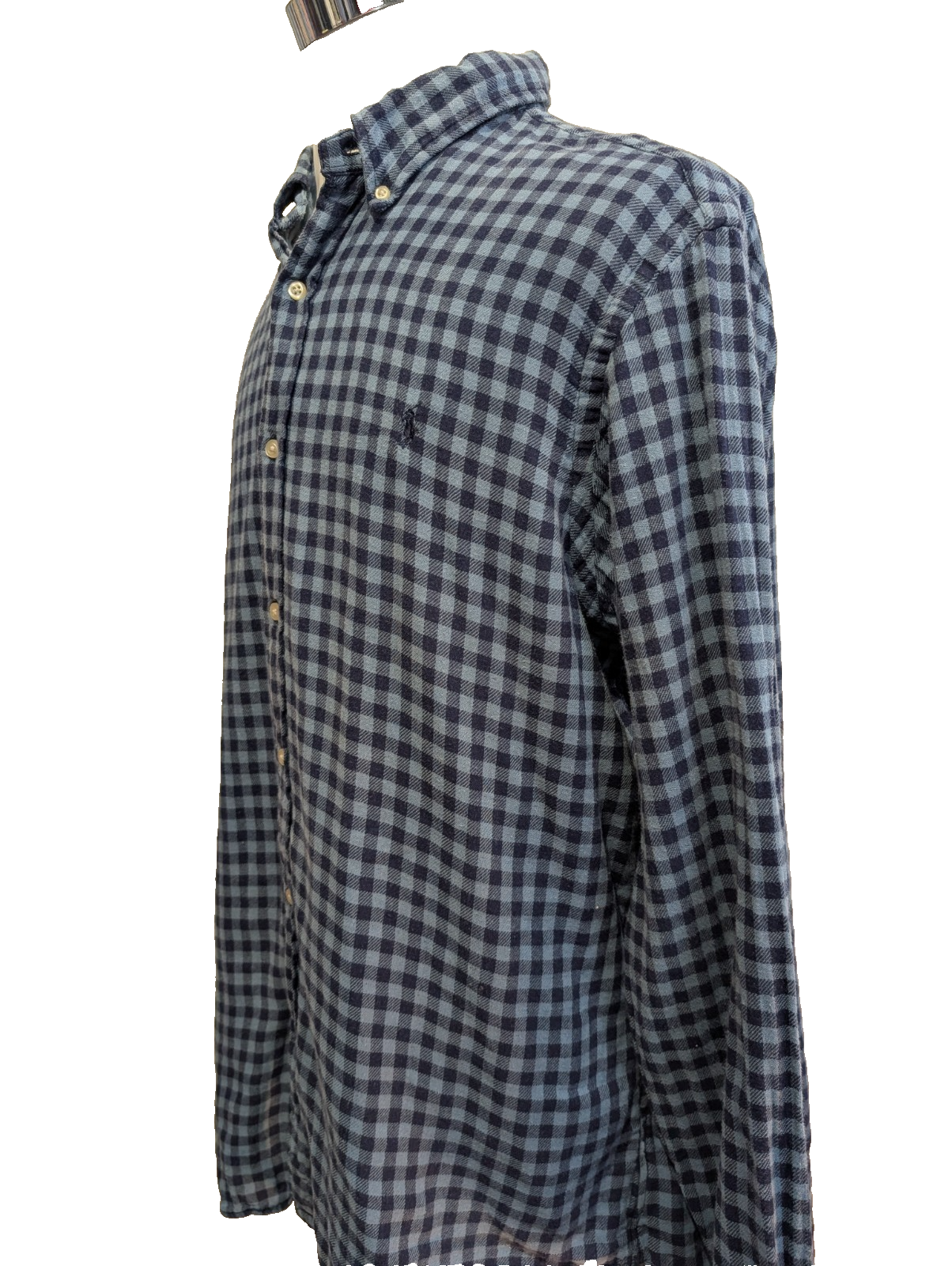 Chemise Polo Ralph Lauren Shirt XL Flanelle Doublée Carreaux Bleu Classic Fit BD