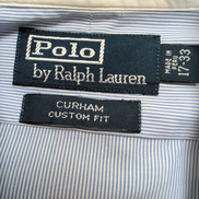 Chemise Polo Ralph Lauren Curham Custom Fit XL Bleu Col Blanc Rayée