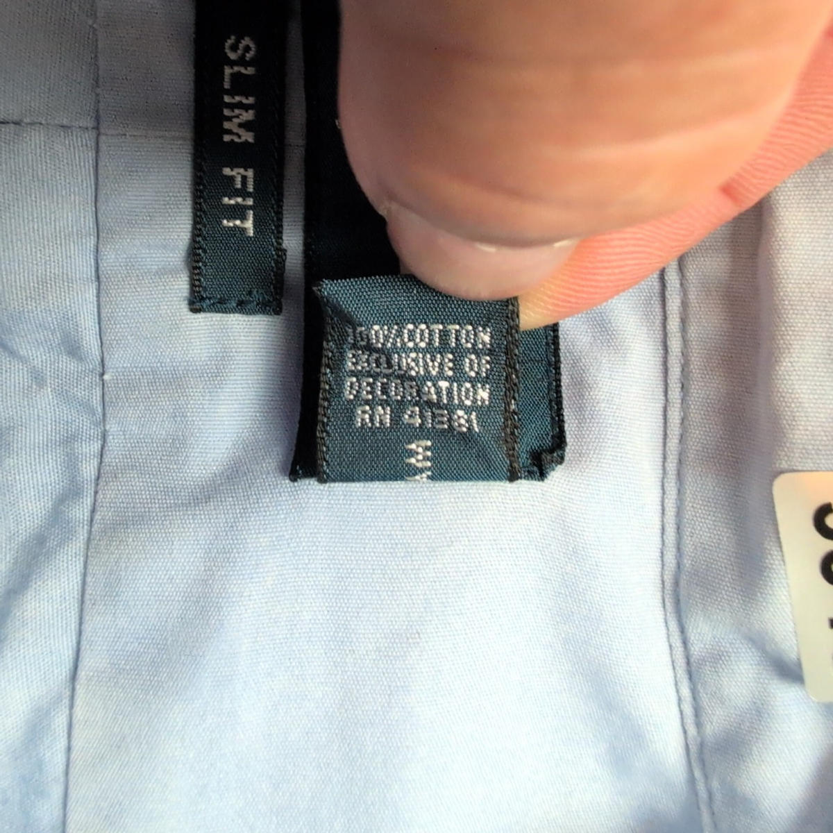 Chemise Ralph Lauren Slim Fit S Bleu Clair Logo Rose Coton Manches Longues