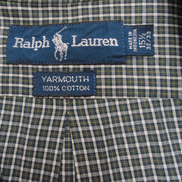 Chemise Ralph Lauren Yarmouth M L Kaki Carreaux Manches Courtes
