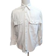 Chemise Levi's Vintage M Jean Blanc 100% Coton 2 Poches Hong Kong manches longue