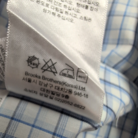 Chemise Brooks Brothers USA L Bleu Carreaux 100% Coton Made in Malaysia