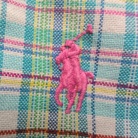 Chemise Shirt Ralph Lauren Carreaux Multicolore Logo Rose XL Button Down