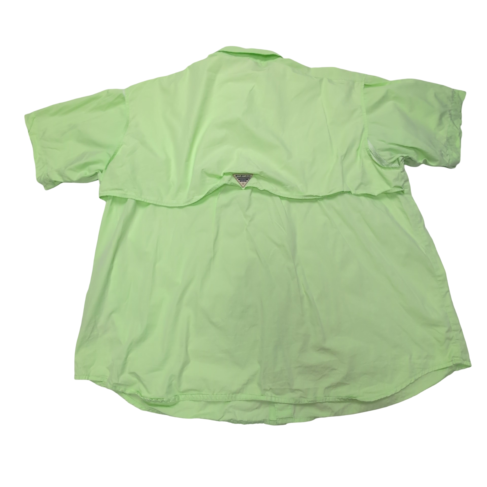 Chemise Columbia PFG verte uni manches courtes taille XXL #120e