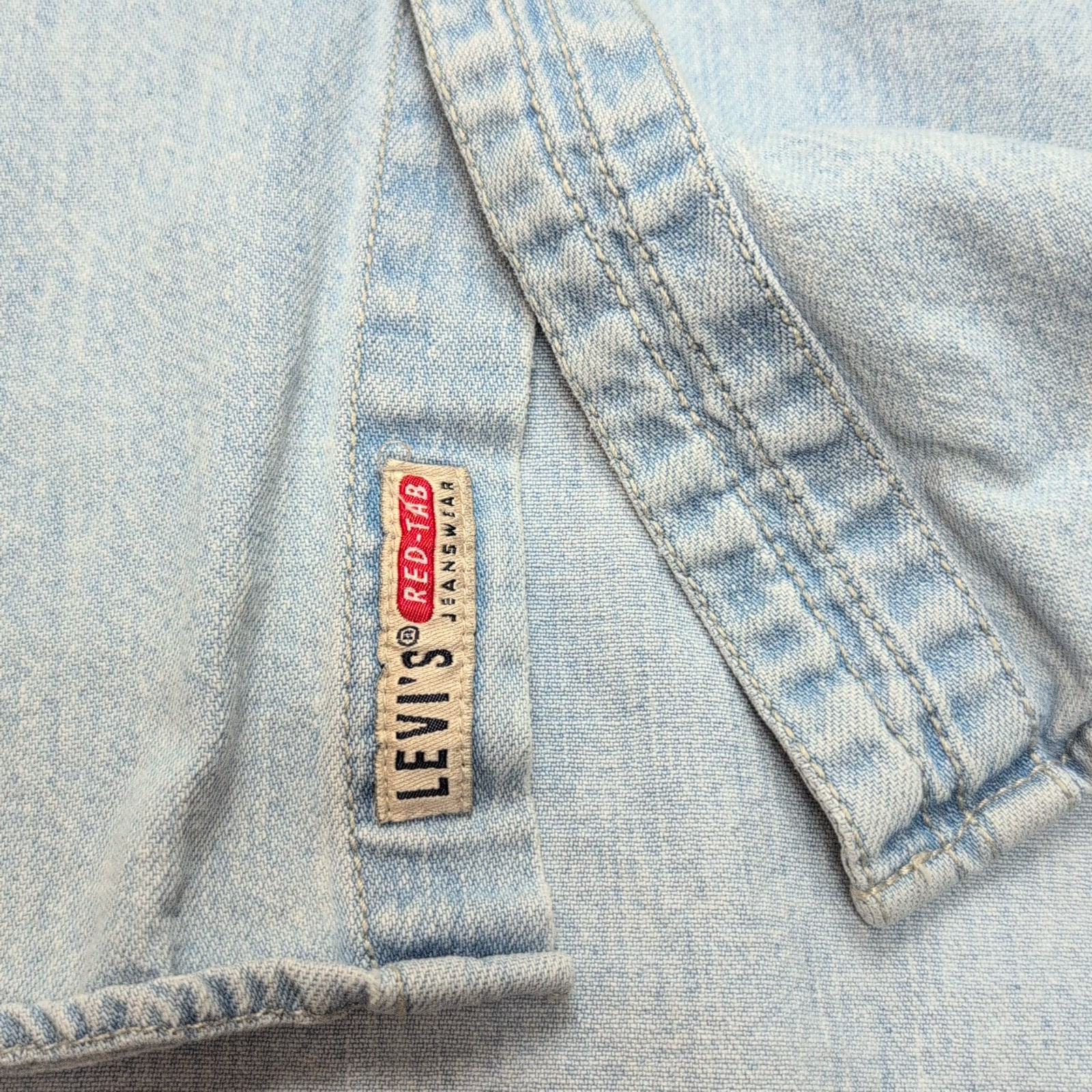 Chemise Levi's XL Jean Bleu 100% Coton 2 Poches Boutons Métal Logo