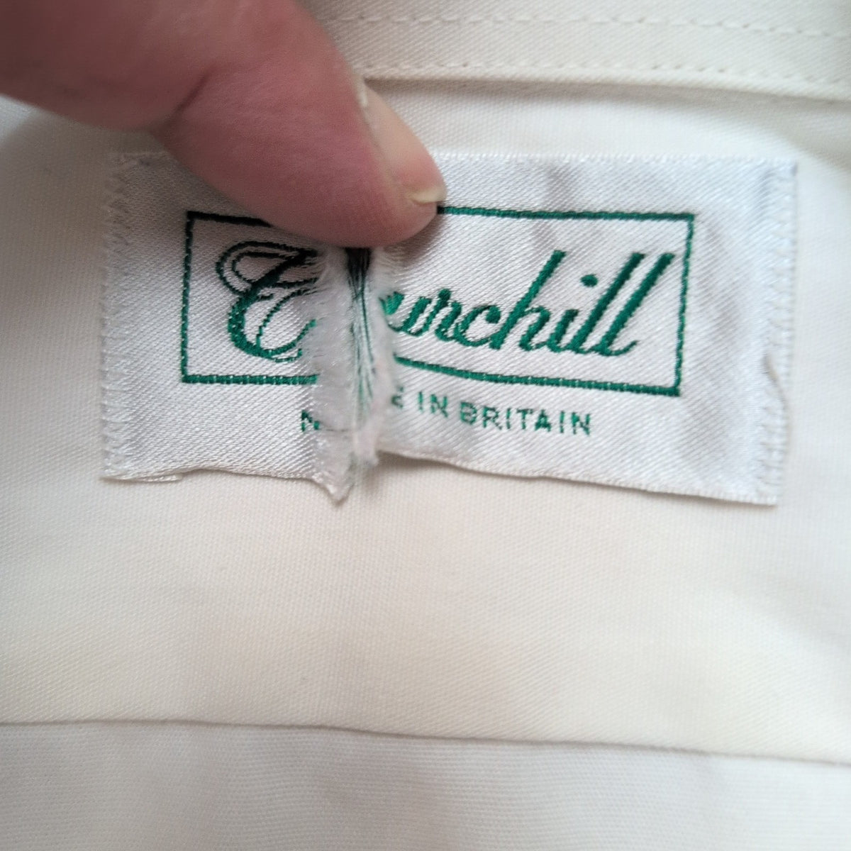 Chemise Churchill Made in Britain Blanche Uniforme Épaulettes M/L Officier