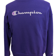 Sweat Champion Grand Logo Sérigraphié Violet Taille M