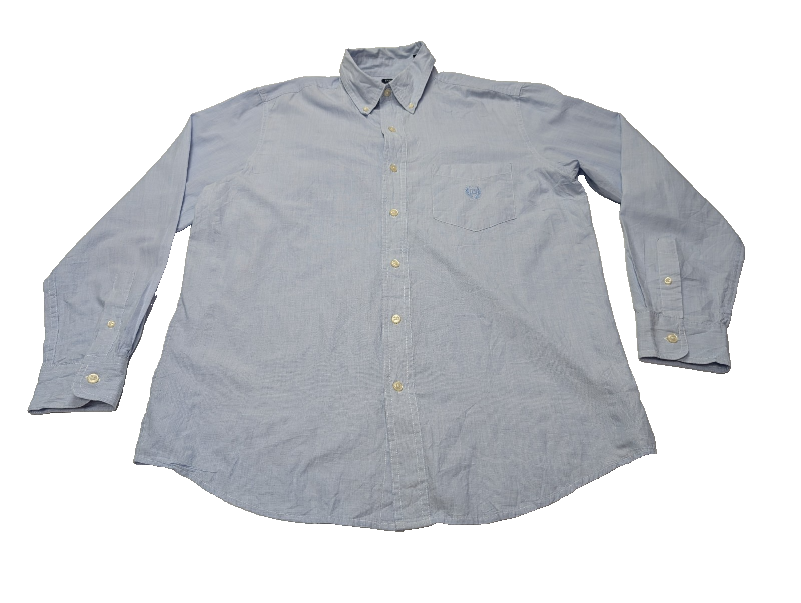 Chemise Chaps manches longues bleu uni taille M #238msch