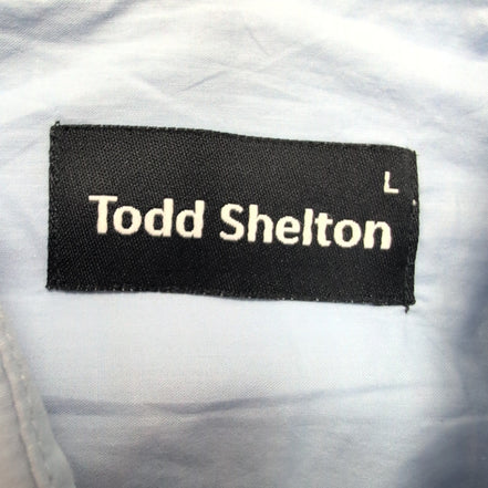 Chemise Todd Shelton L Neuve Étiquette Slim Fit 100% Coton Bleu Unie