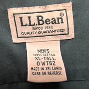 Chemise L.L. BEAN Homme XL Tall Vert Foncé Manches Courtes Poche Wrinkle