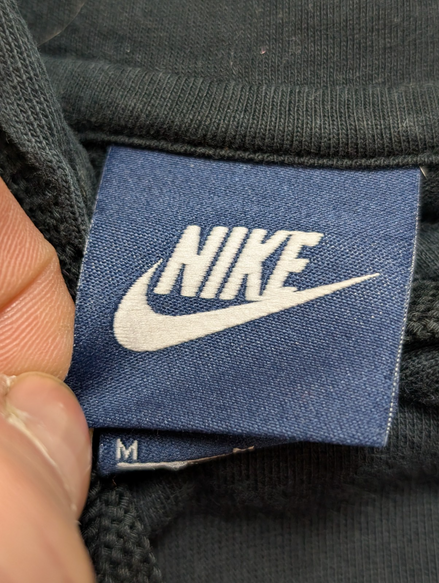Sweat Fin à Capuche Nike Noir - Logo Brodé Blanc - Taille M Homme