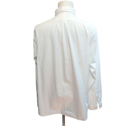 Chemise Ralph Lauren Classic Fit XL XXL Blanc Uni Logo Bleu manches longues