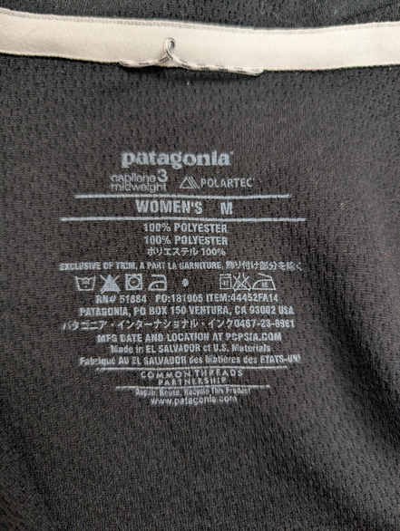 Sweat Patagonia Femme Polartec Noir Col Zippé - Taille M