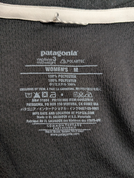 Sweat Patagonia Femme Polartec Noir Col Zippé - Taille M