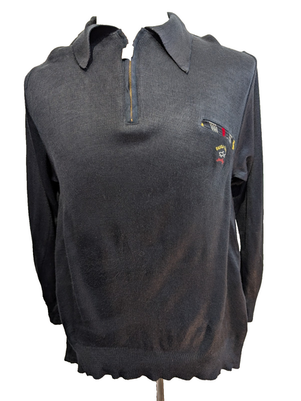 Pull Paul & Shark Yachting Vintage Bleu Marine Foncé Col Zippé - Taille M