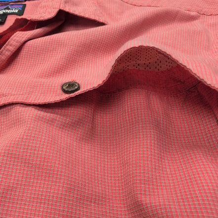 Patagonia Chemise Manches Courtes Rouge Micro Carreaux Homme Taille L
