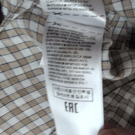 Chemise Banana Republic S Marron Blanc Carreaux 100% Lin Standard Fit