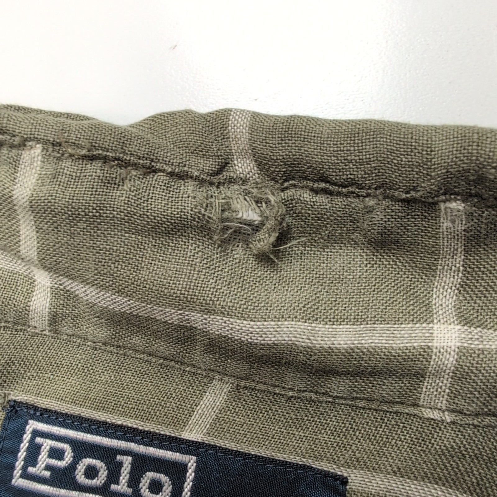 Chemise Polo Ralph Lauren L Lin Lance Kaki Manches Courtes Col Classique Shirt