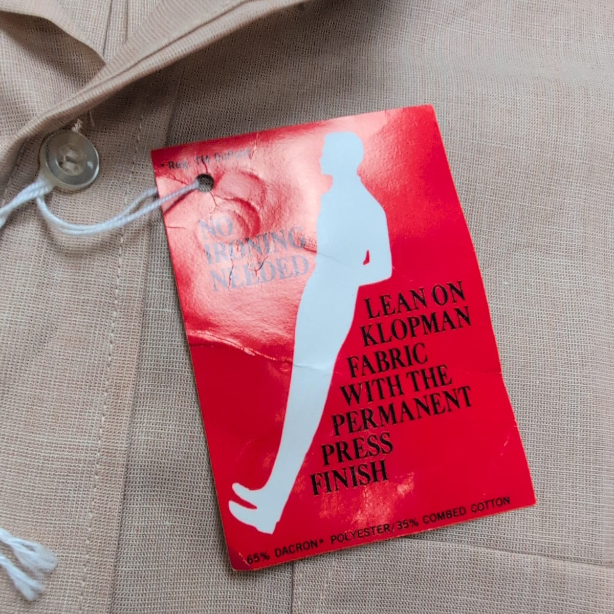 Chemise Shitton East neuve S beige manches courtes col boutonné USA