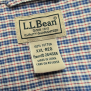 Chemise L.L. BEAN Homme XXL Bleu Blanc Rouge à Carreaux Manches Courtes Poche
