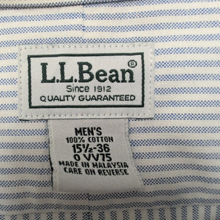Chemise L.L. Bean Bleu à Rayures Wrinkle Resistant 1 Poche - Taille L