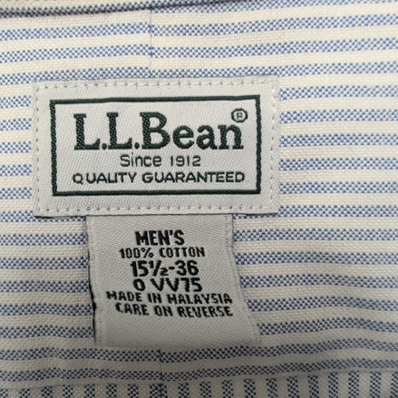 Chemise L.L. Bean Bleu à Rayures Wrinkle Resistant 1 Poche - Taille L